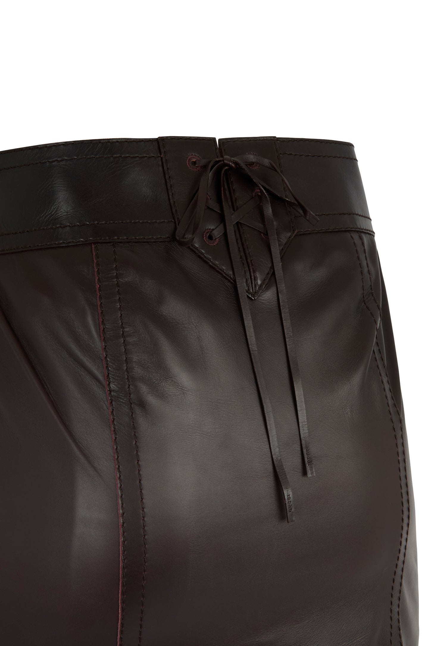 Vintage Gucci Tom Ford 2002 Brown Leather Skirt