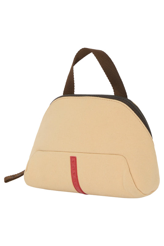 Vintage 2000's Prada Beige Canvas Mini Top Handle Pouch