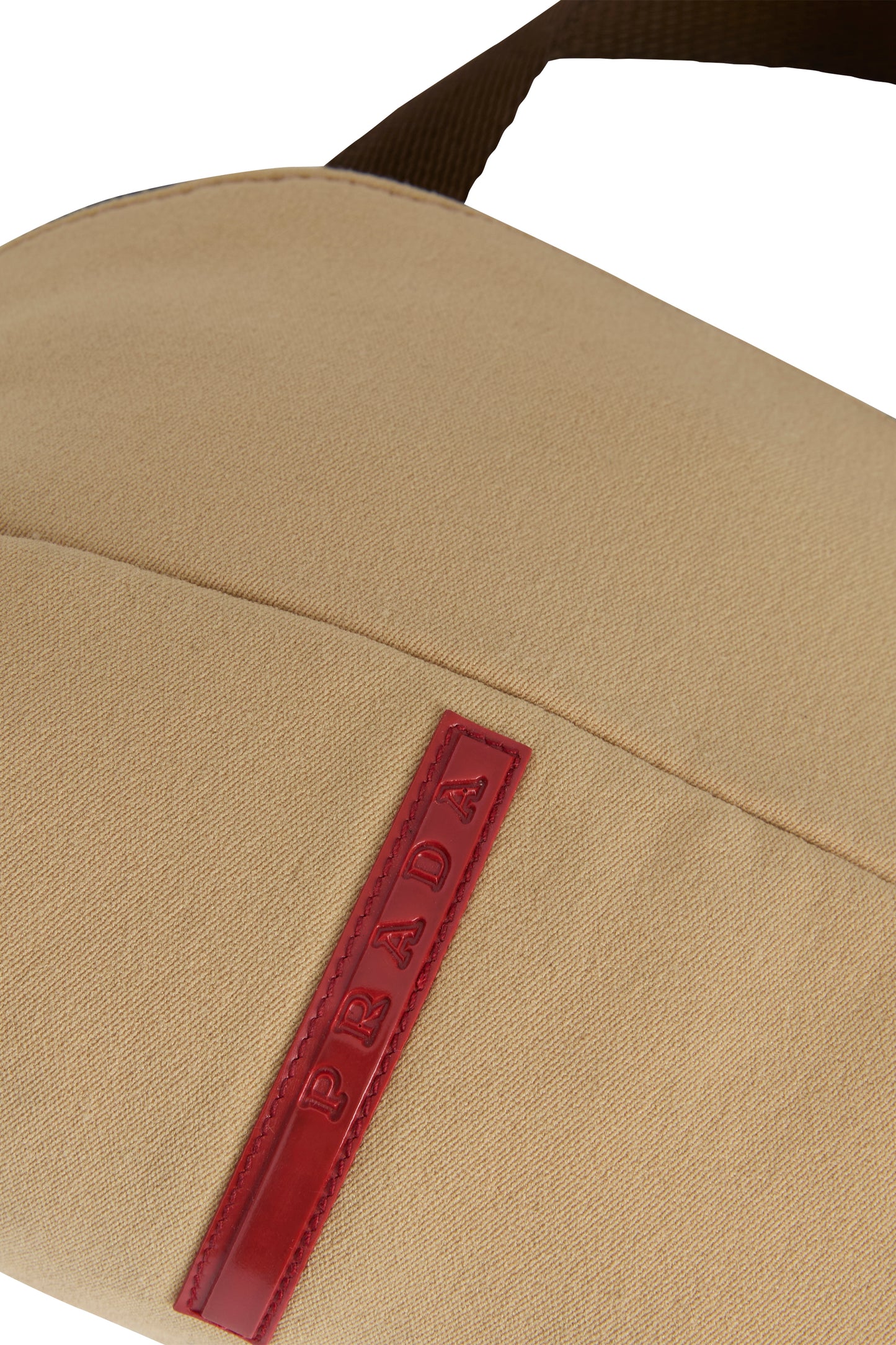 Vintage 2000's Prada Beige Canvas Mini Top Handle Pouch