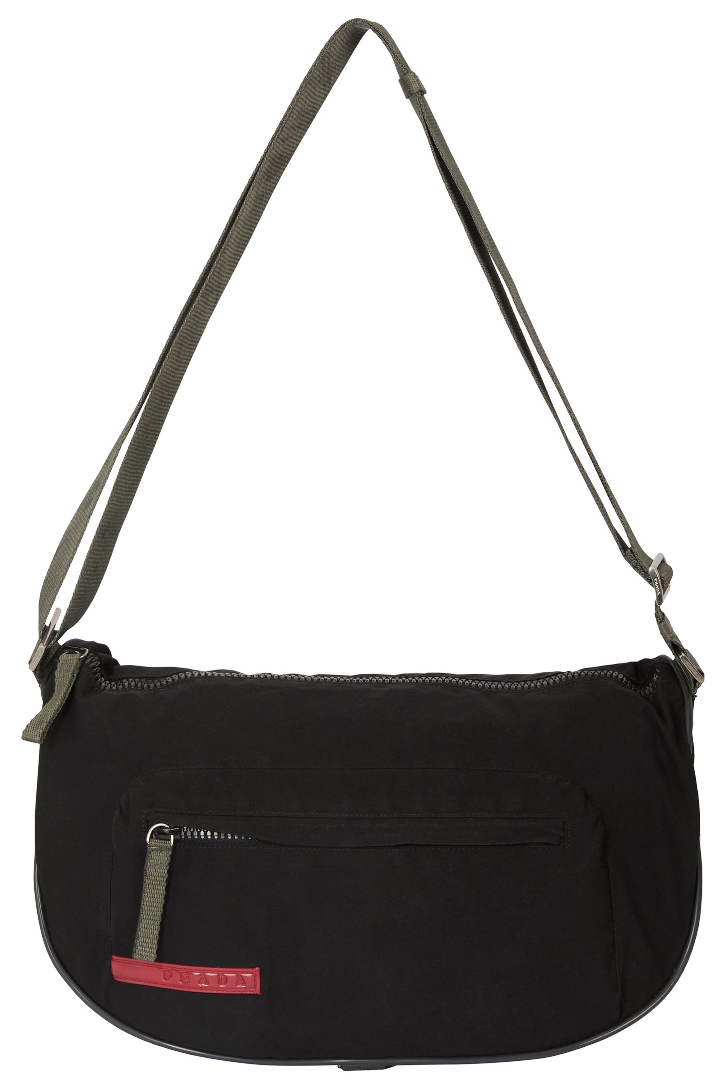 Vintage 2000's Prada Black Nylon Curved Shoulder Bag