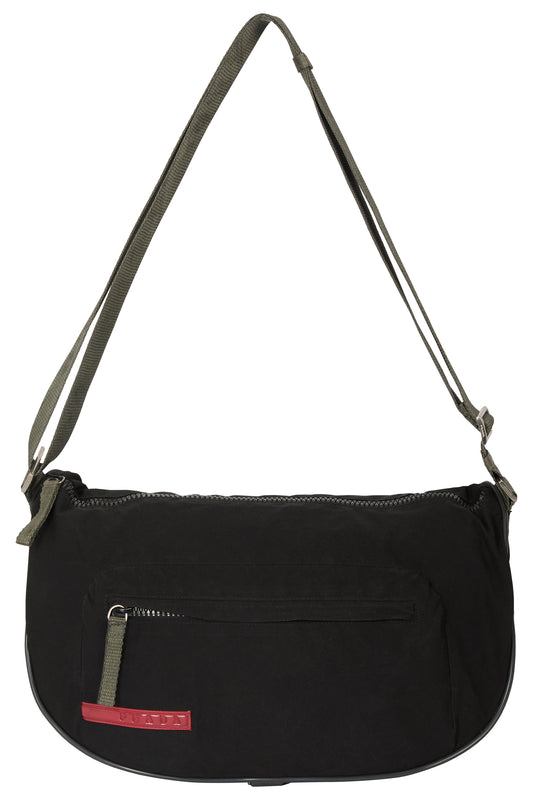 Vintage 2000's Prada Black Nylon Curved Shoulder Bag