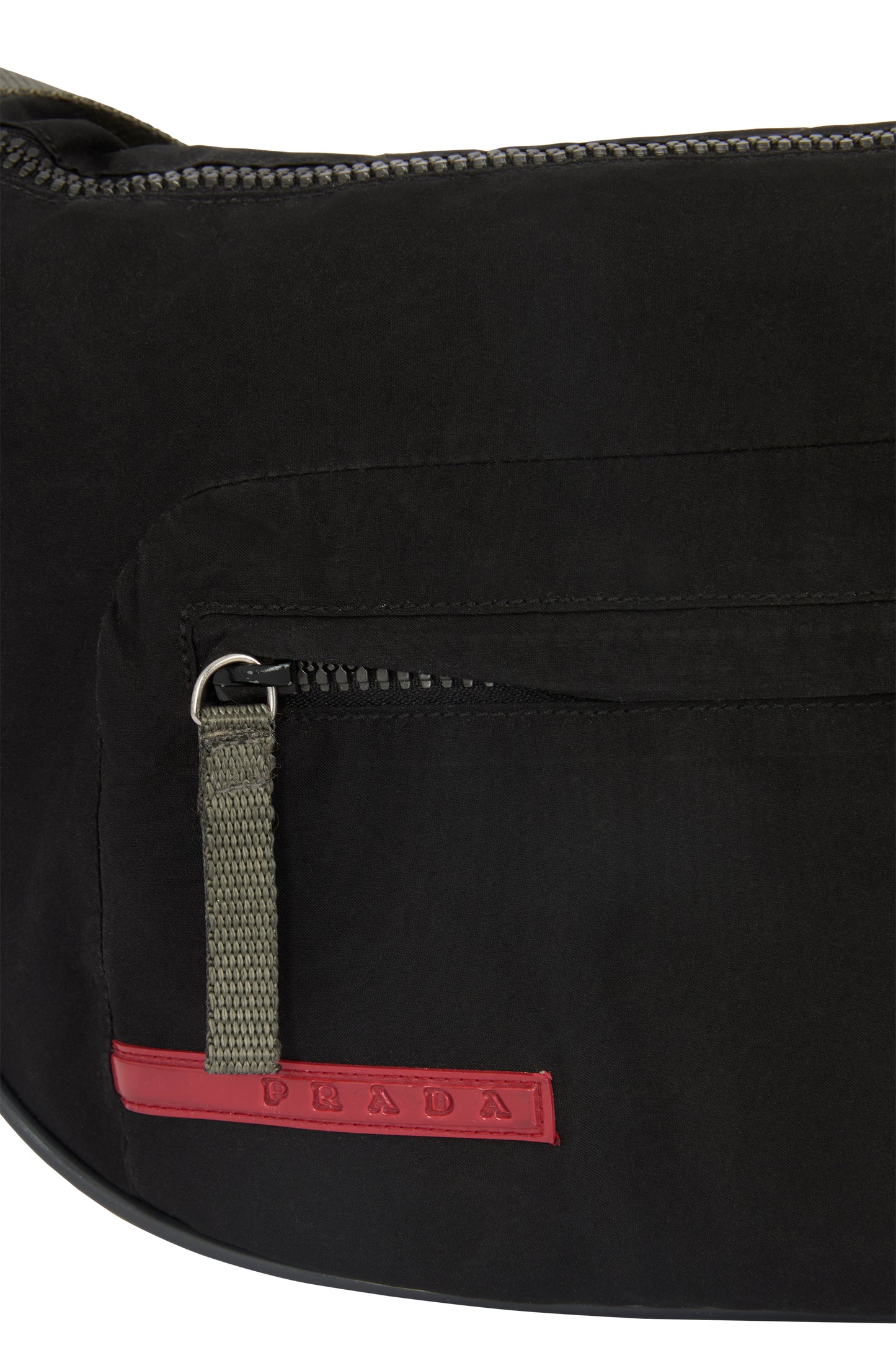 Vintage 2000's Prada Black Nylon Curved Shoulder Bag