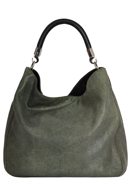 Vintage 2000's Yves Saint Laurent Grey Leather Hobo Bag