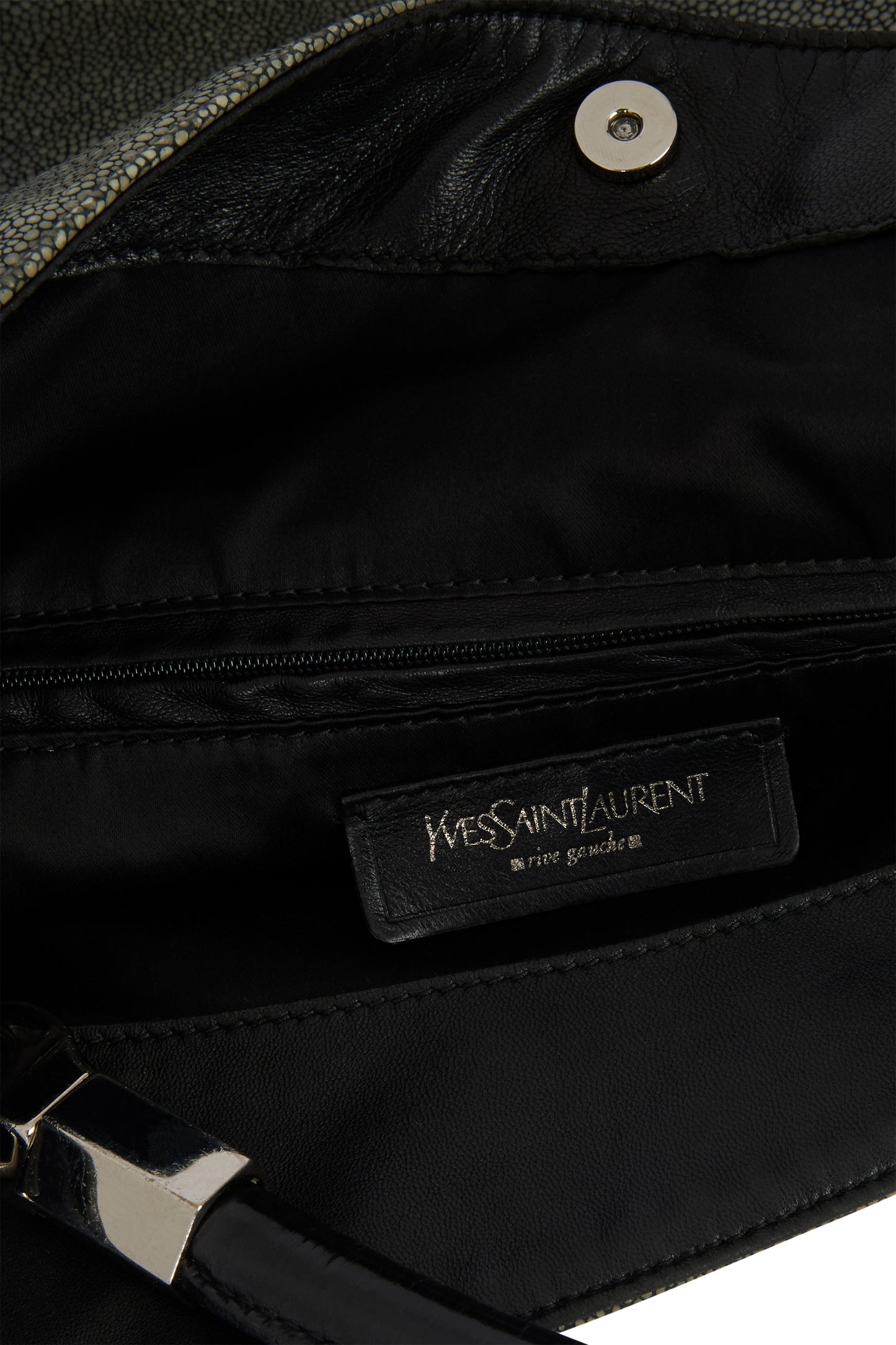 Vintage 2000's Yves Saint Laurent Grey Leather Hobo Bag