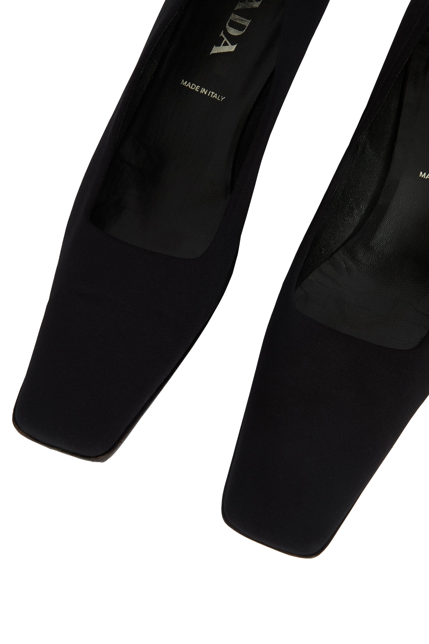 Vintage 1990's Prada Black Square Kitten Heels