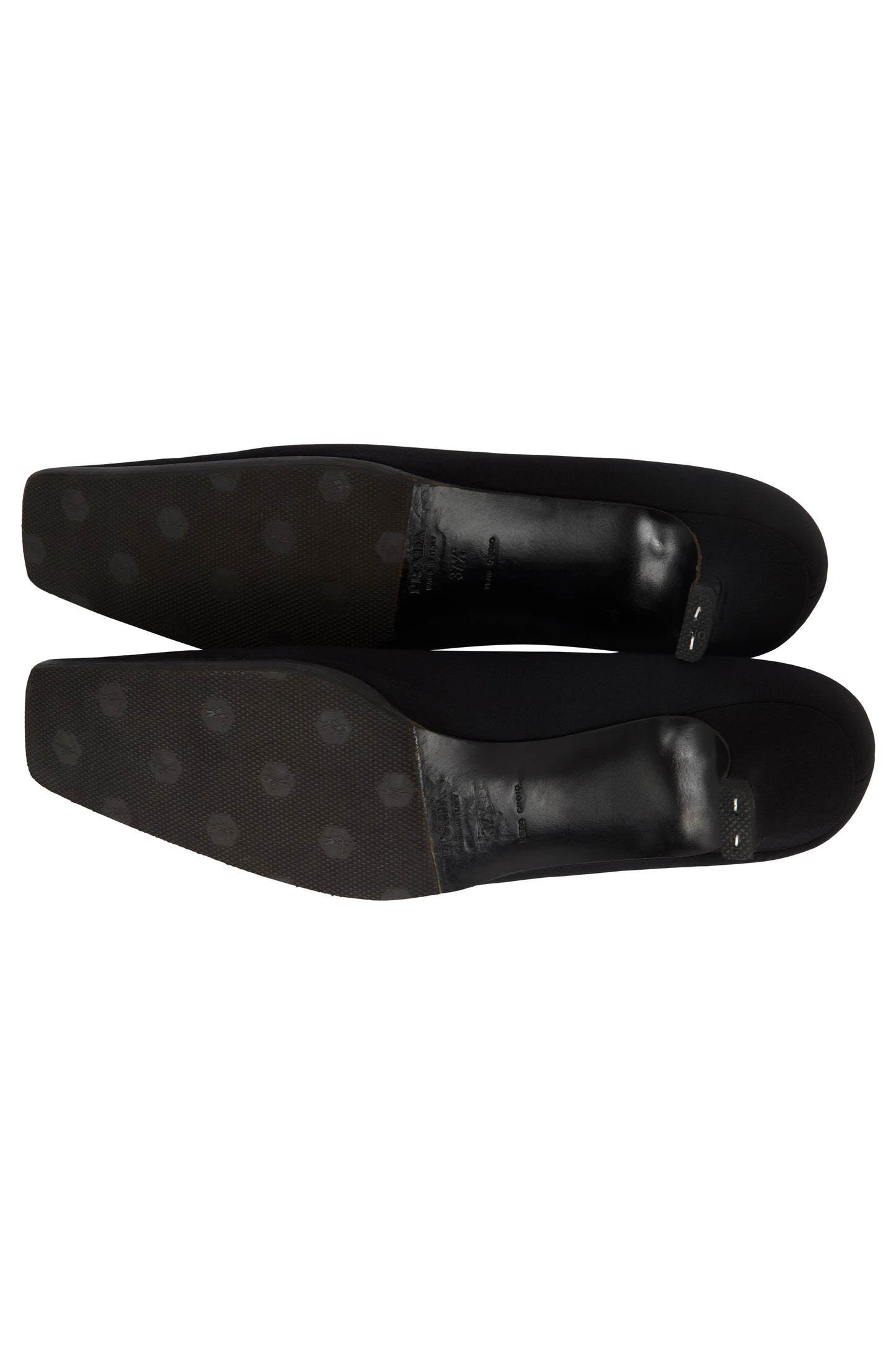 Vintage 1990's Prada Black Square Kitten Heels