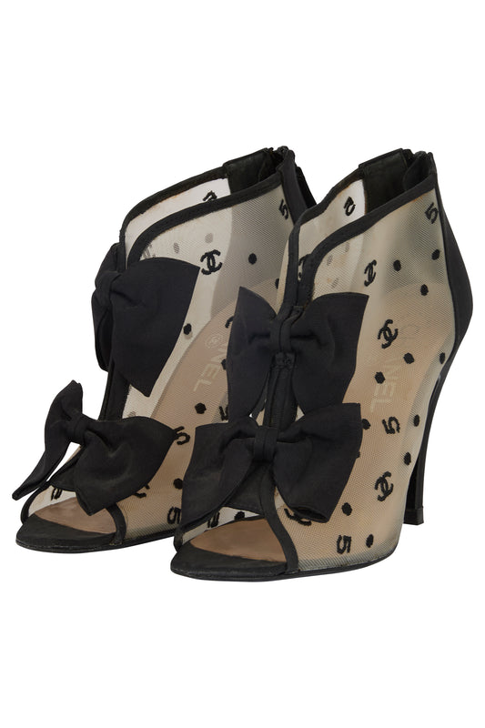 Vintage Chanel "CC" S/S 2009 Bowtie Booties