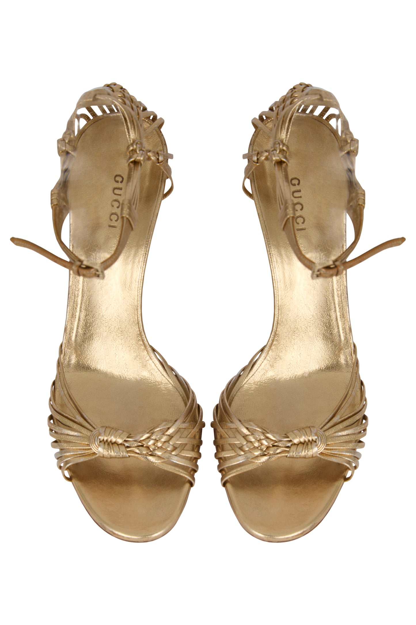 Vintage 1990's Gucci Gold Strappy Heels