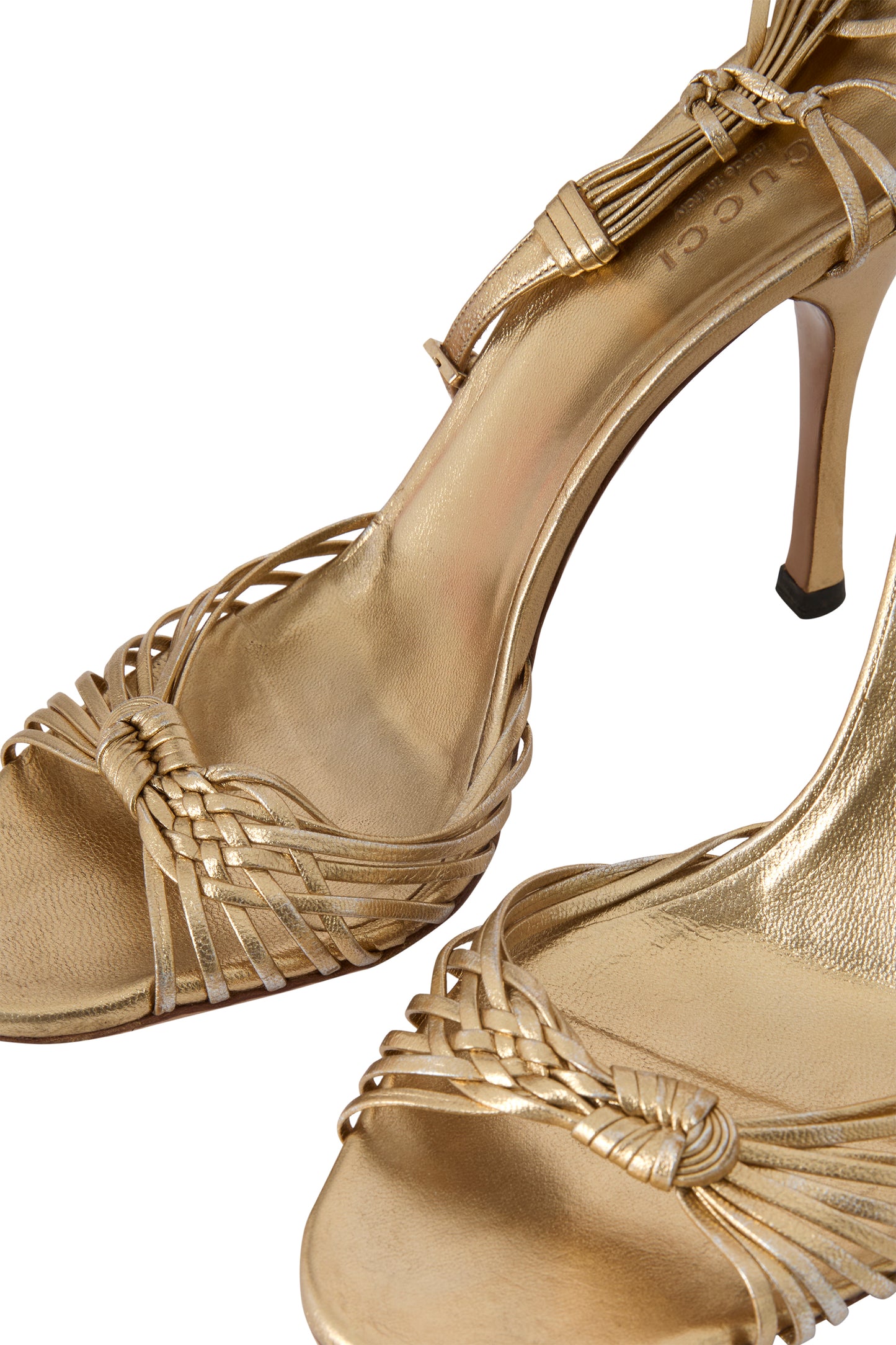 Vintage 1990's Gucci Gold Strappy Heels
