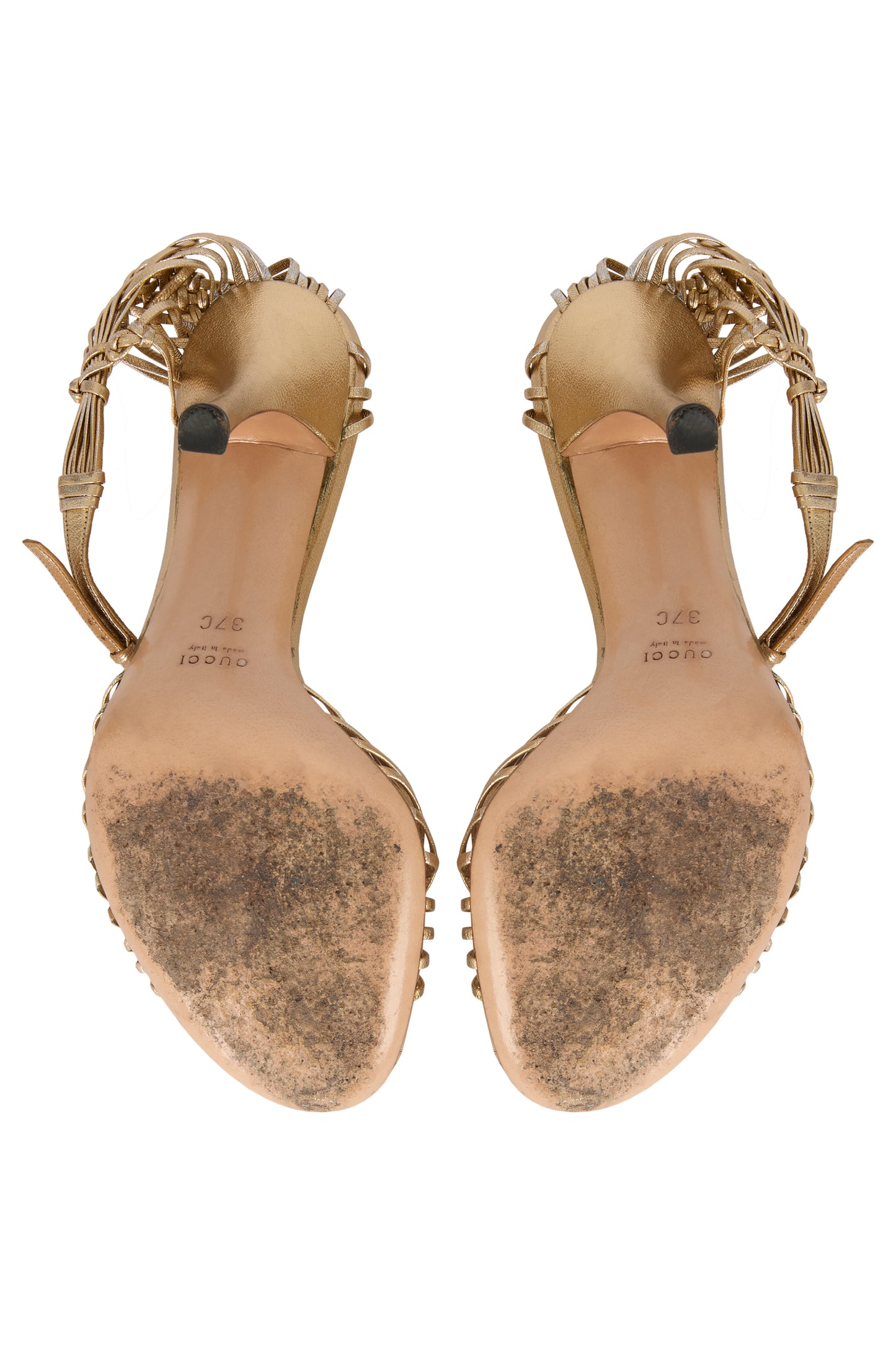 Vintage 1990's Gucci Gold Strappy Heels