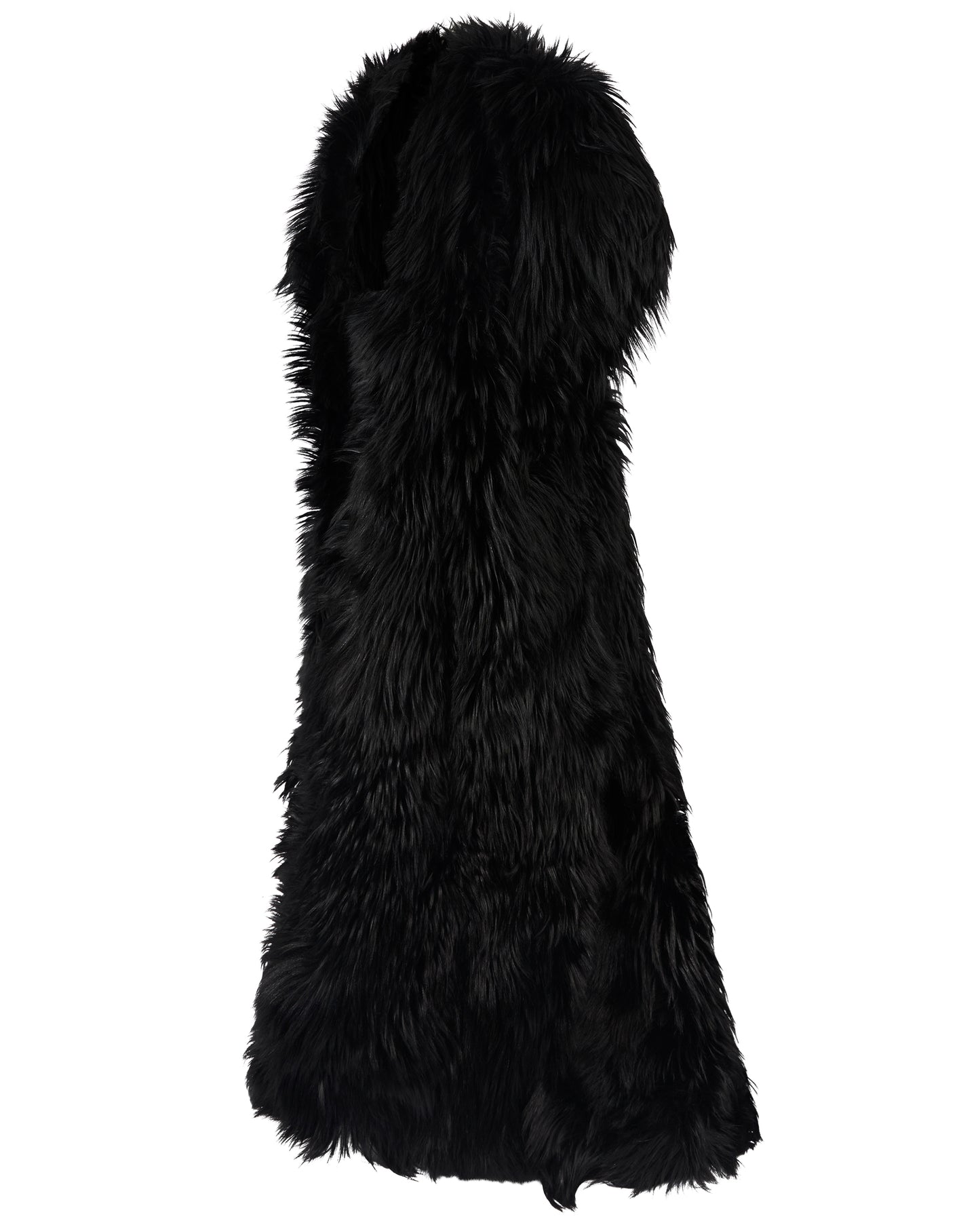 A/W 2000/01 Long Black Magnolian Lamb Evening Coat