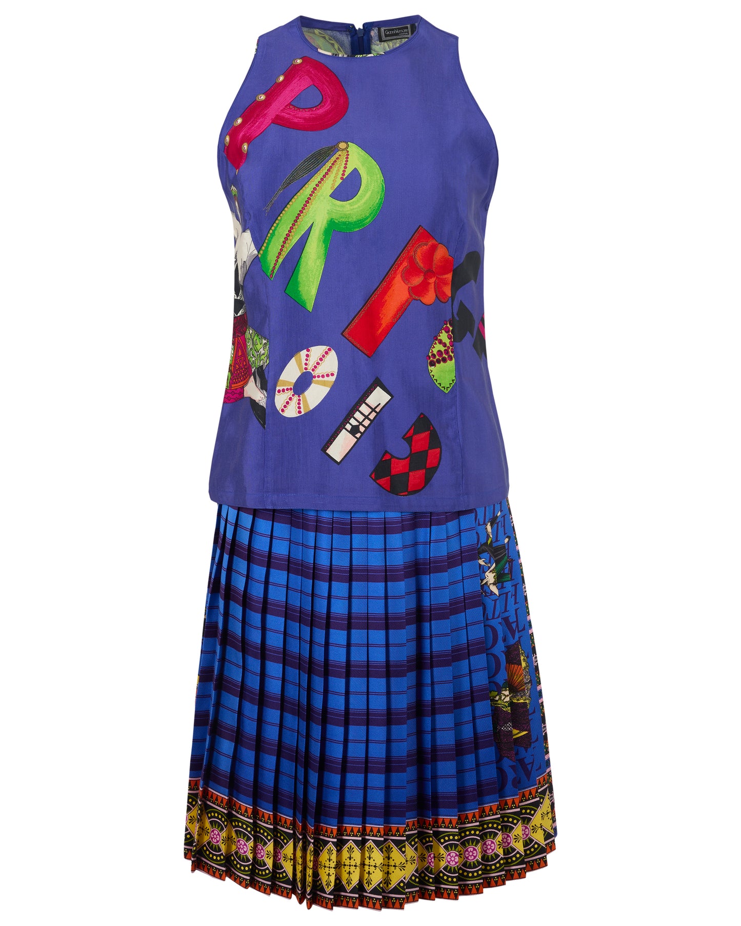 Vintage S/S 1991 Pleated Skirt and Top Co-Ord