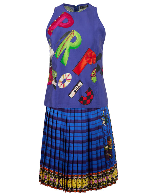 Vintage S/S 1991 Pleated Skirt and Top Co-Ord