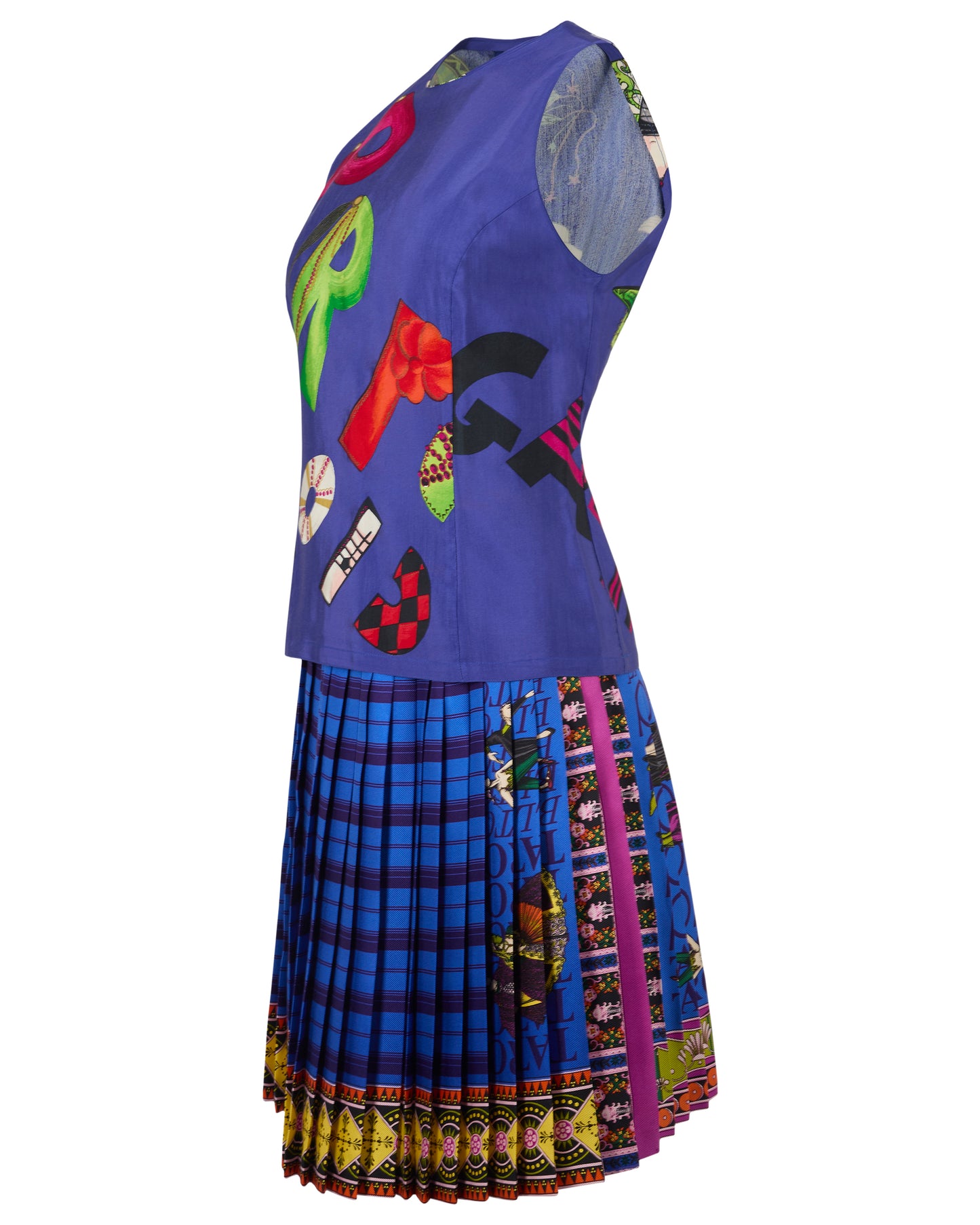 Vintage S/S 1991 Pleated Skirt and Top Co-Ord