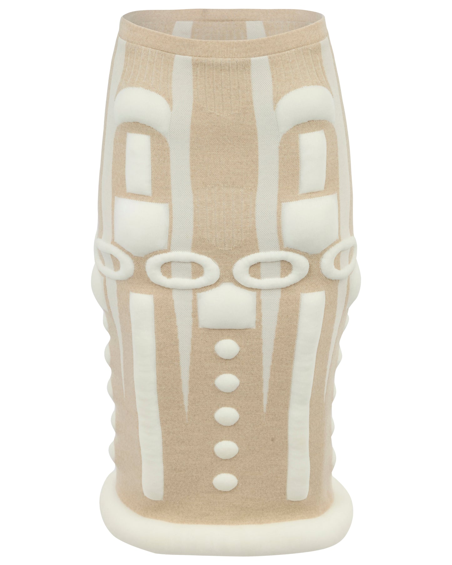 Vintage F/W Issey Miyake 1999 Knit Beige Padded Co-Ord Set