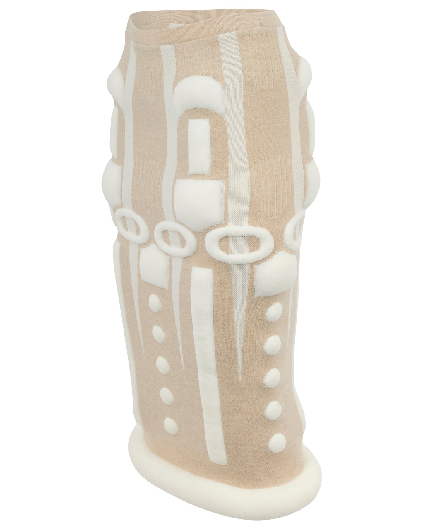 Vintage F/W Issey Miyake 1999 Knit Beige Padded Co-Ord Set