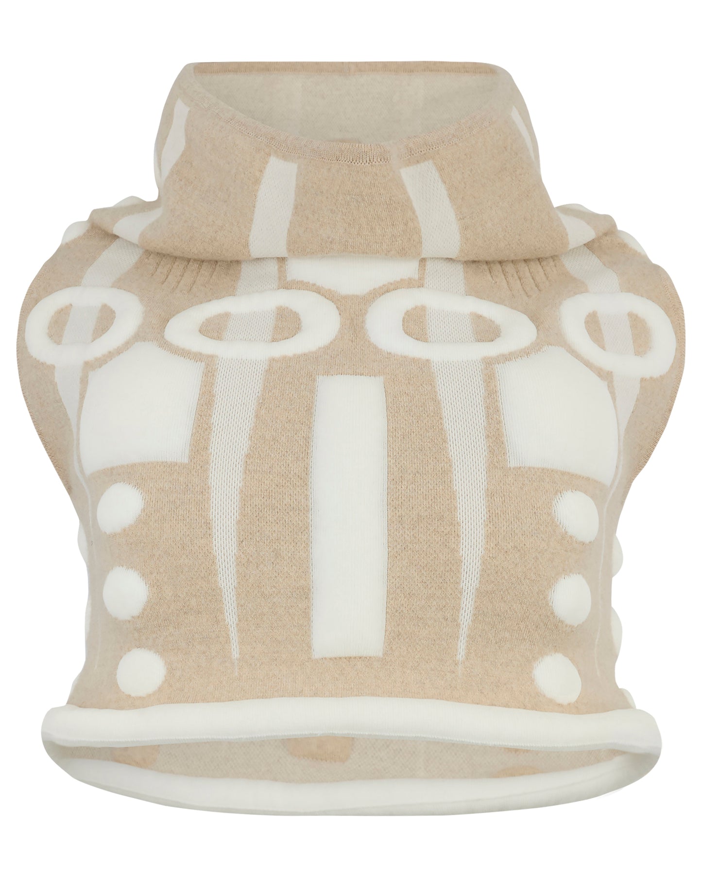 Vintage F/W Issey Miyake 1999 Knit Beige Padded Co-Ord Set