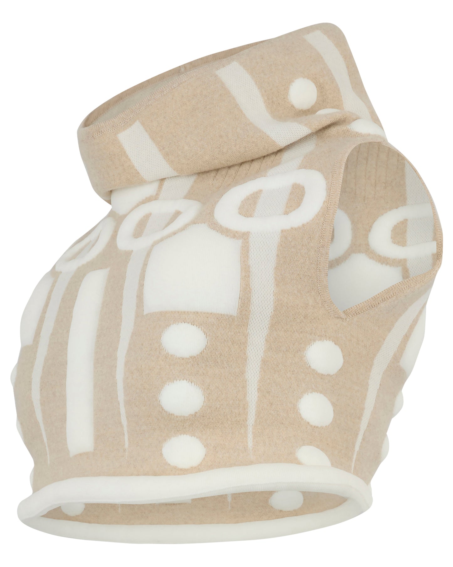 Vintage F/W Issey Miyake 1999 Knit Beige Padded Co-Ord Set