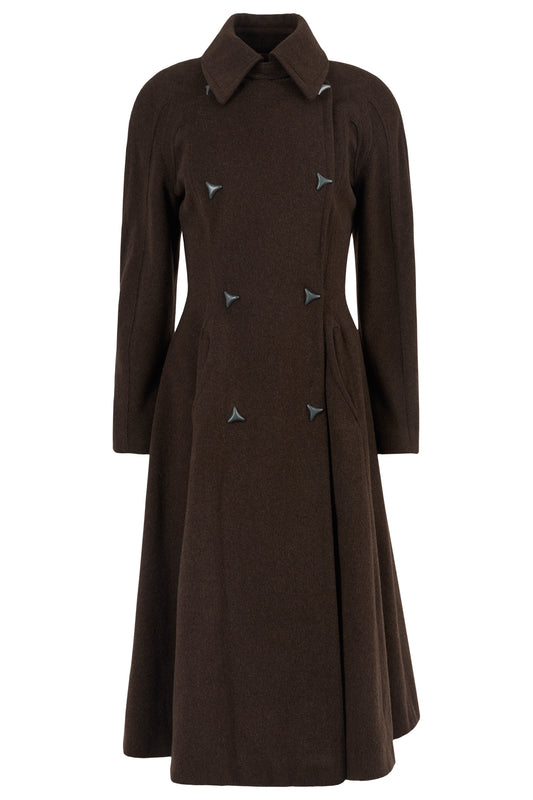 Vintage 1990's Thierry Mugler Brown Wool Coat