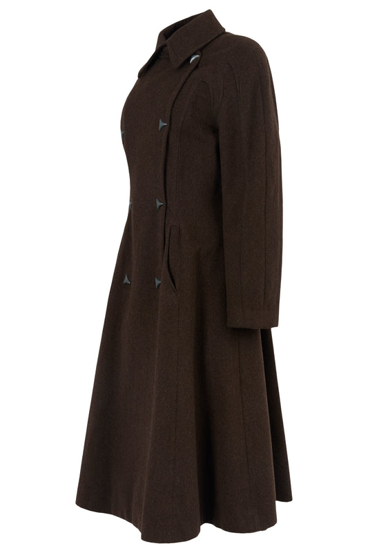 Vintage 1990's Thierry Mugler Brown Wool Coat