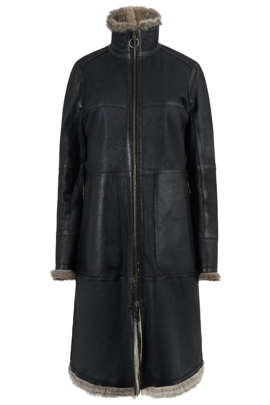 Vintage 1990's Prada Leather & Fur Reversible Coat
