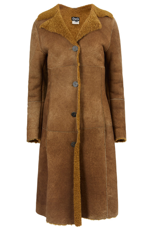 Vintage F/W 2002 D&G Brown Shearling Coat