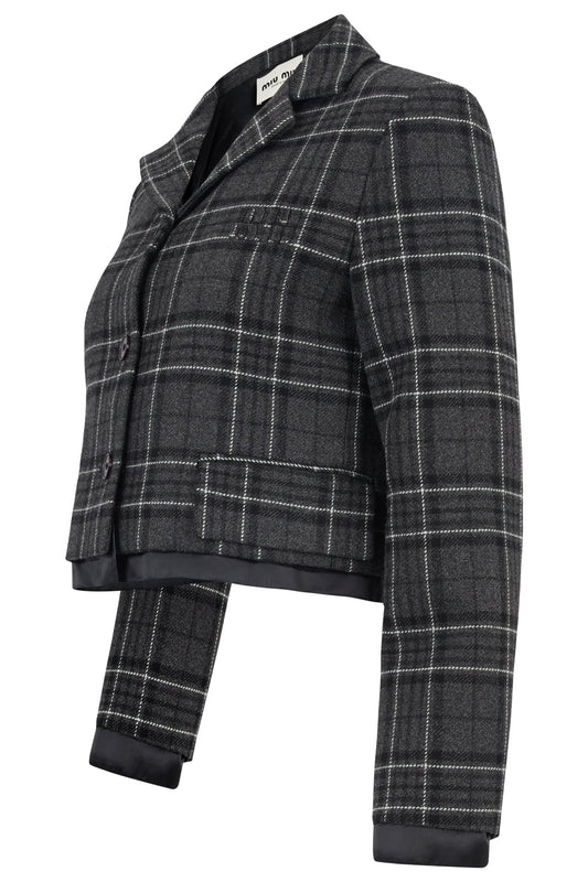 Miu Miu 2000's Grey Wool Cropped Jacket