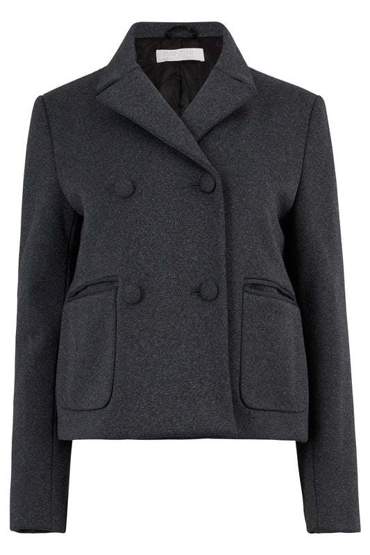 Vintage Miu Miu 1990's Wool Grey Double Breasted Jacket