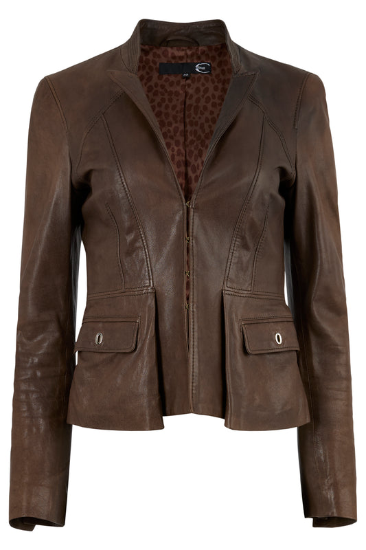 Vintage 2009 Just Cavalli Brown Leather Blazer