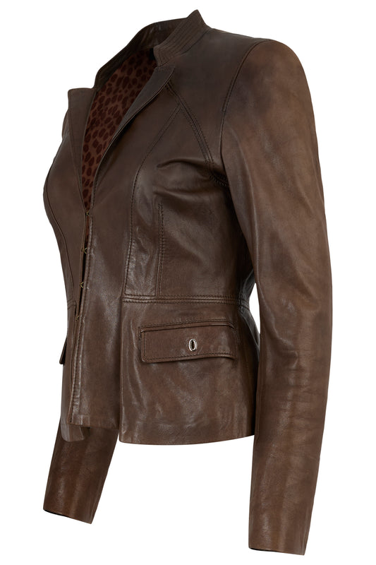 Vintage 2009 Just Cavalli Brown Leather Blazer