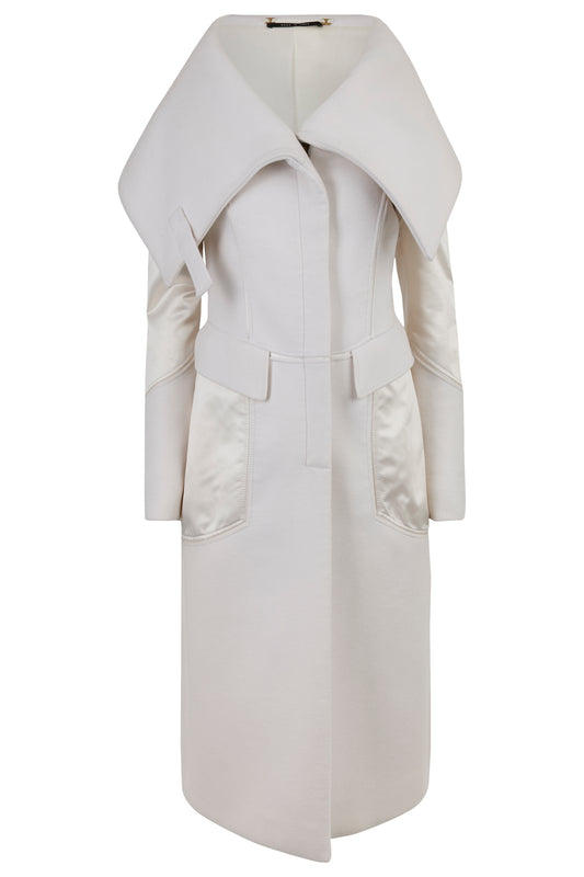 Vintage Gucci F/W 2003 White Angora & Silk Maxi Coat