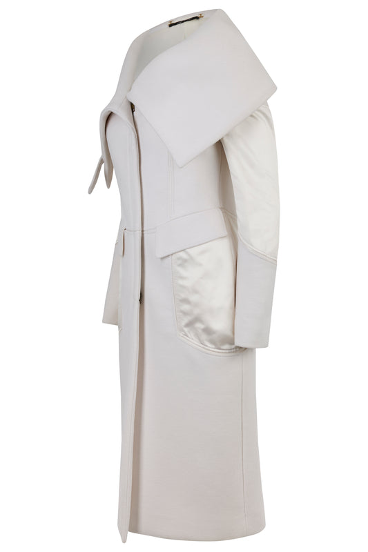 Vintage Gucci F/W 2003 White Angora & Silk Maxi Coat