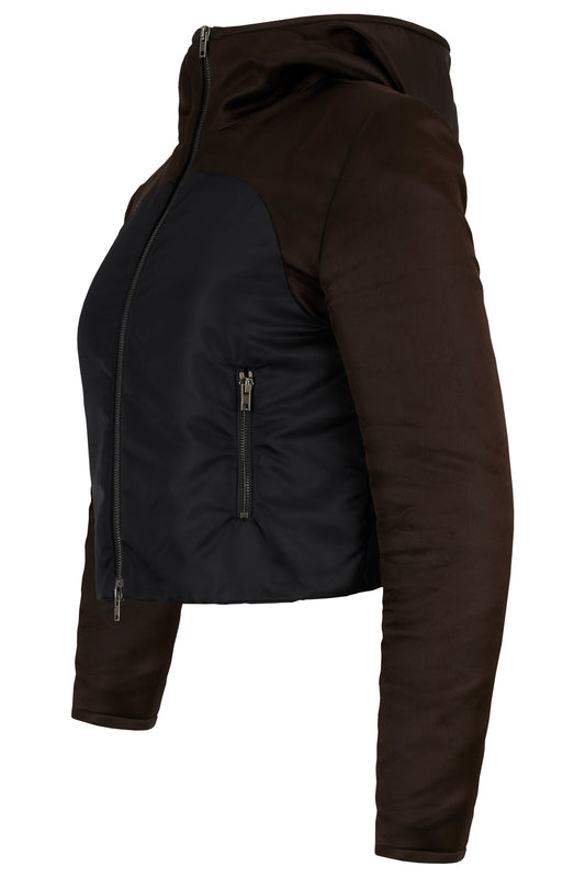 Miu Miu F/W 2008 Hooded Bicolor Crop Jacket
