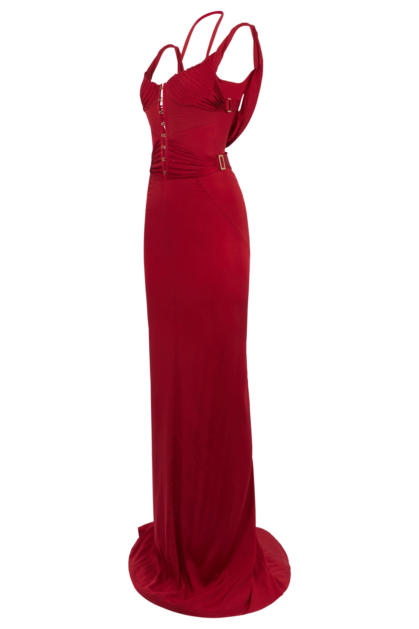 Vintage Gucci Tom Ford F/W 2003 Red Silk Corset Gown
