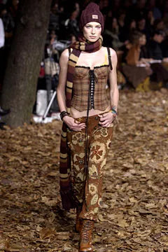 Vintage F/W 2002 Runway Brown Tartan Corset