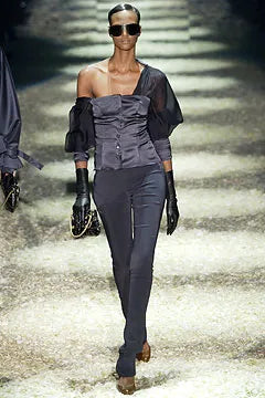 Vintage Gucci F/W 2003 By Tom Ford Satin Silk Grey Co Ord Set