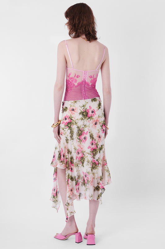 Rare SS 2005 Floral Silk Skirt