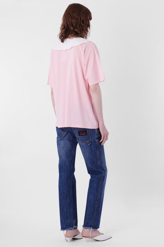 Pink T-Shirt With Collar