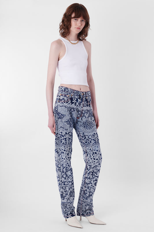 Vintage F/W 1992 'Always On Camera' Lace Print Jeans