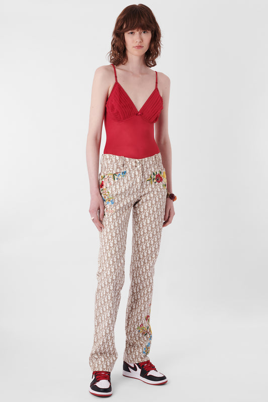 S/S 2005 Monogram Print With Floral Embroidered Trousers