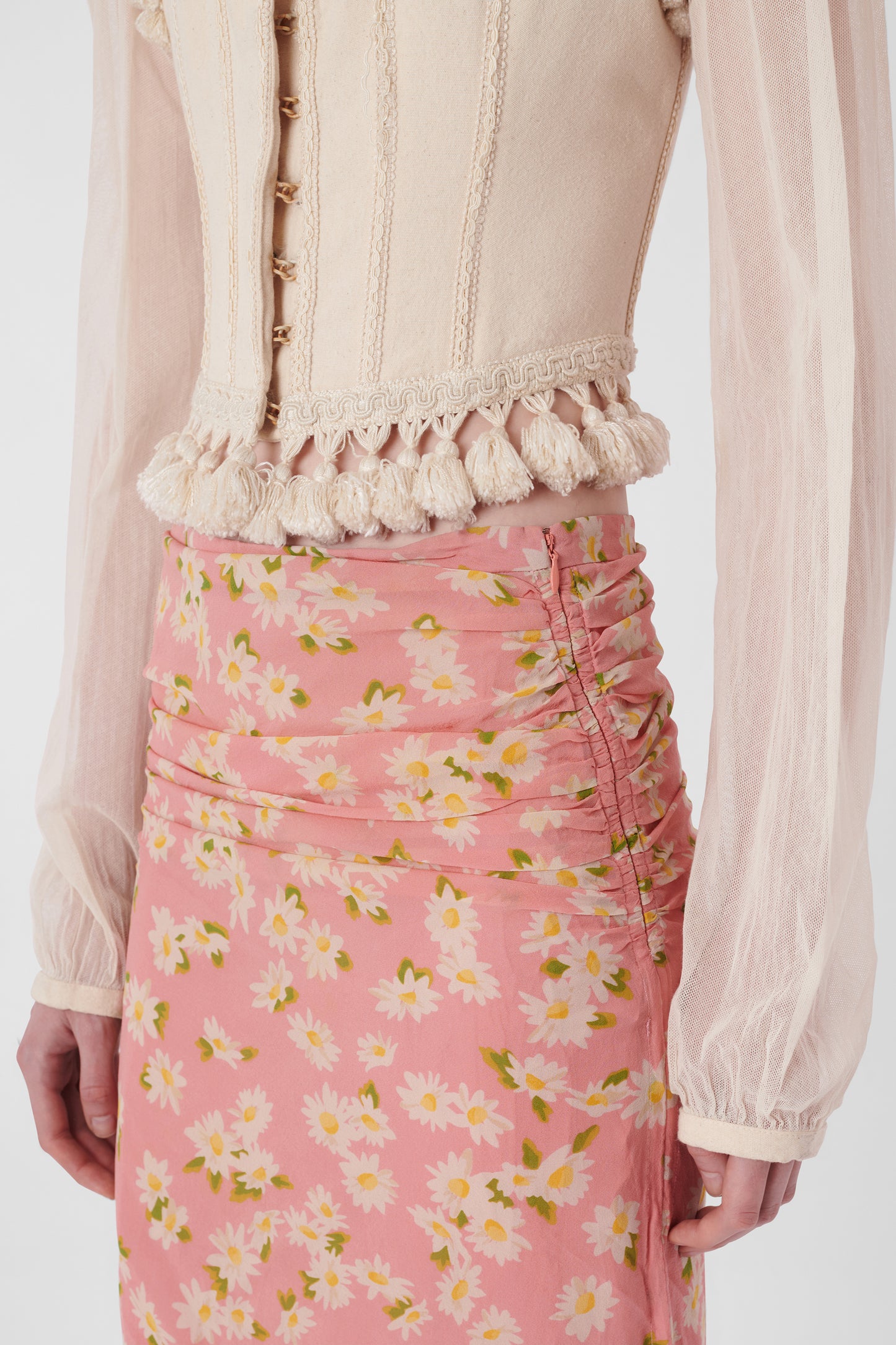 2000's Ruched Floral Skirt