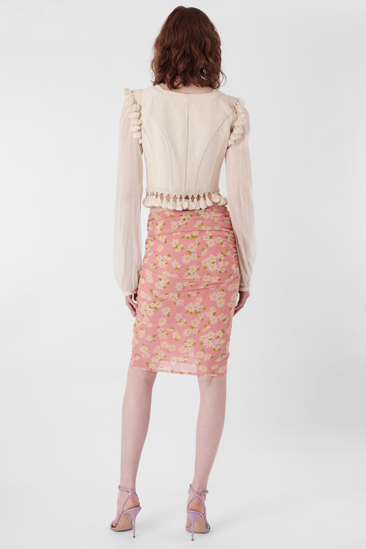 2000's Ruched Floral Skirt