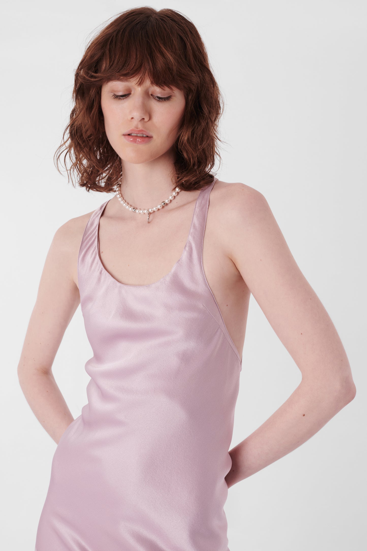 Vintage S/S 2004 Lilac Silk Midi Dress