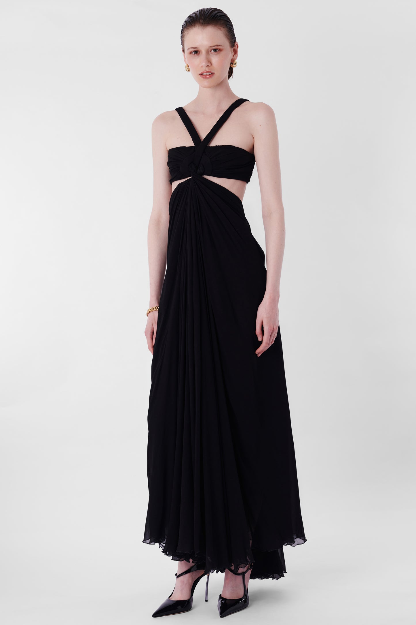 2008 Black Silk Cutout Dress