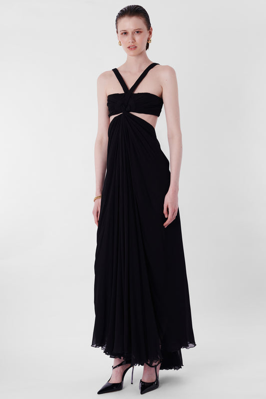 2008 Black Silk Cutout Dress