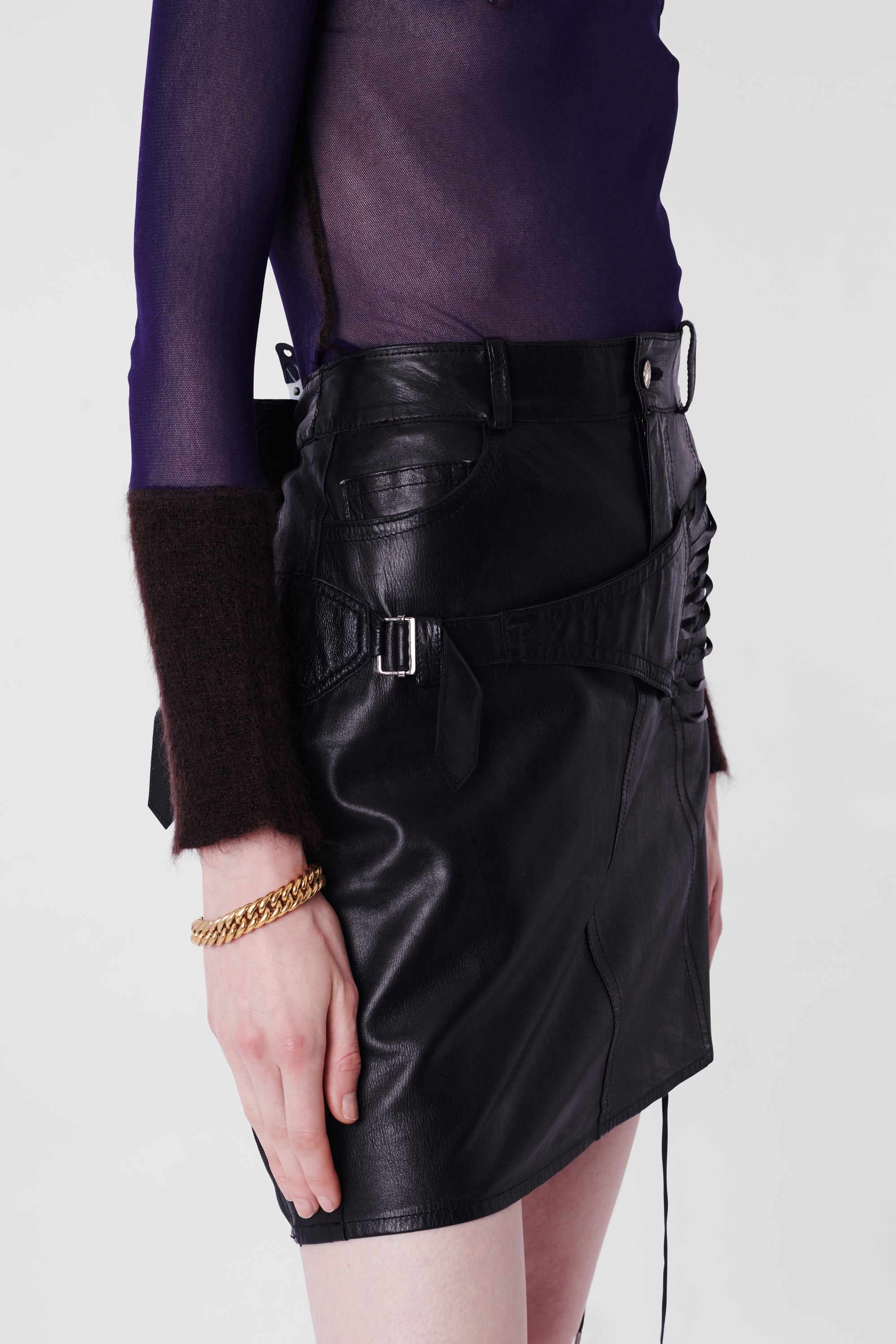 独創的 スカート Skirt Mini Bondage 2004 Dior Christian スカート 