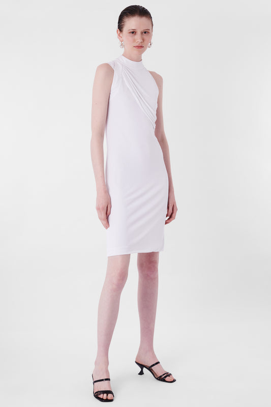 S/S 2012 White Silk Draped Dress