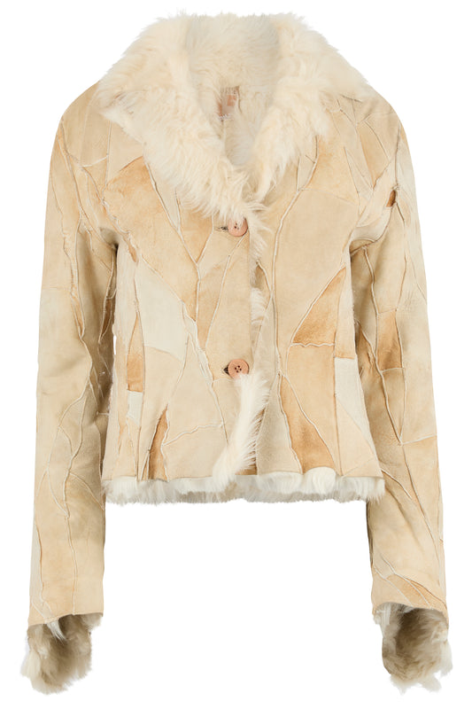 Vintage 1970's Patchwork Suede Shearling Jacket