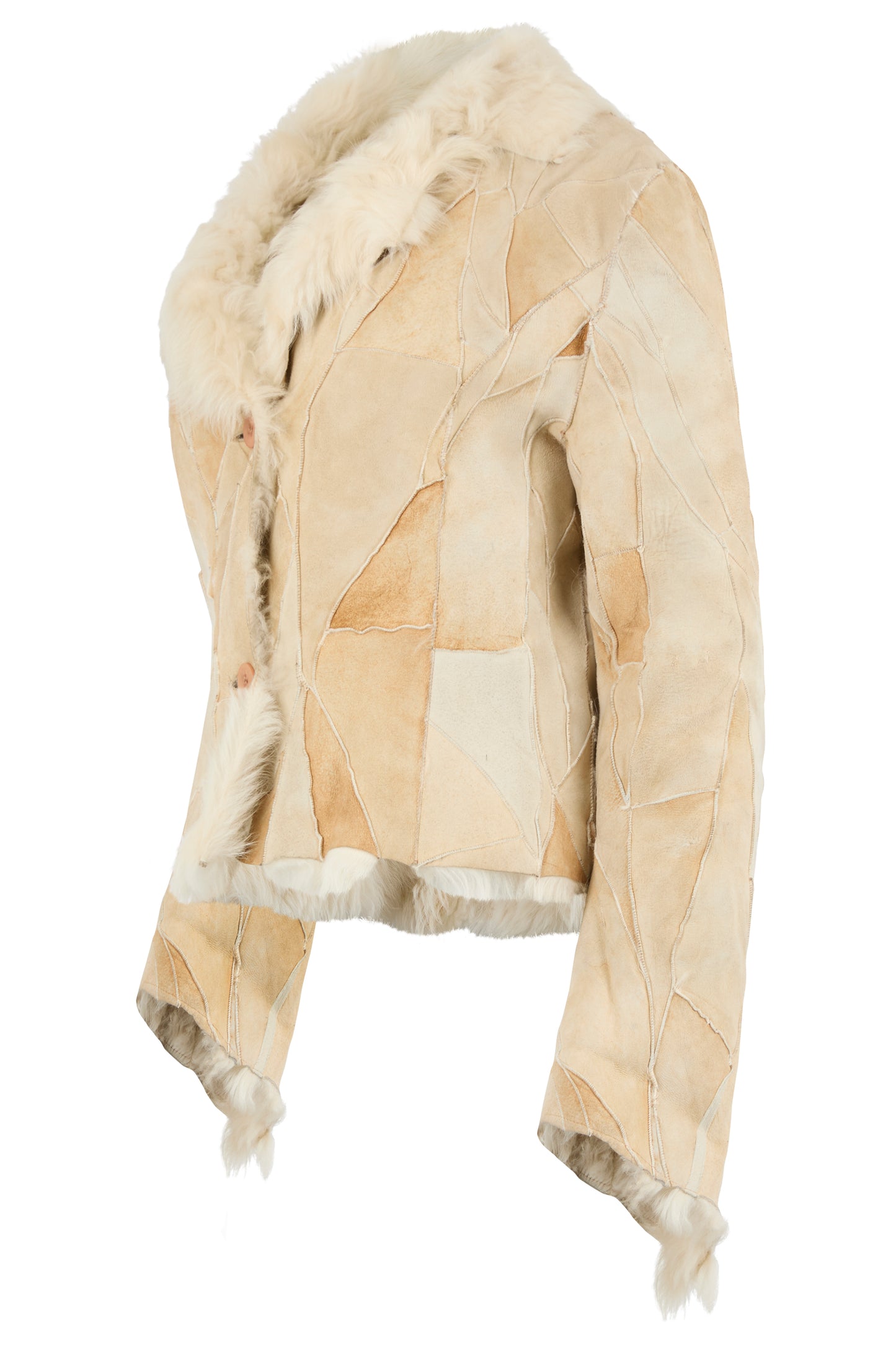 Vintage 1970's Patchwork Suede Shearling Jacket