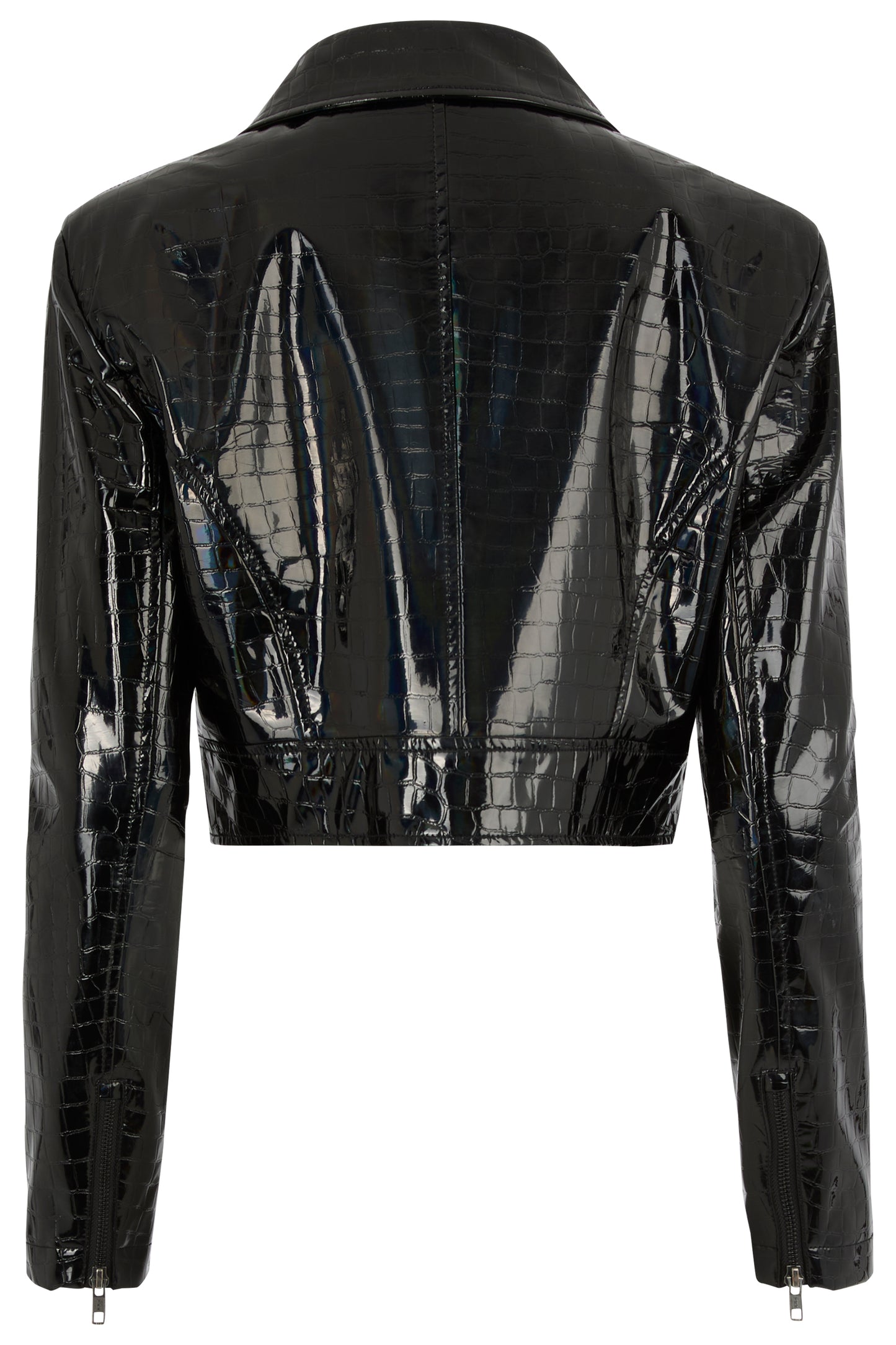 Annakiki PVC Irridescent Black Cropped Jacket